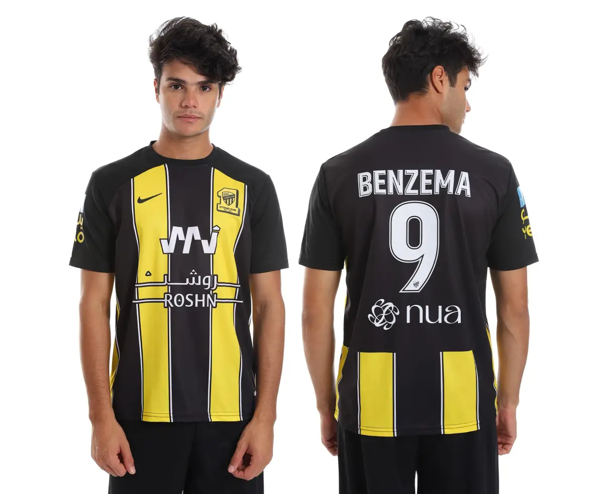 قميص اتحاد جدة الأساسي 2023/24 مع طباعة بنزيما 9
