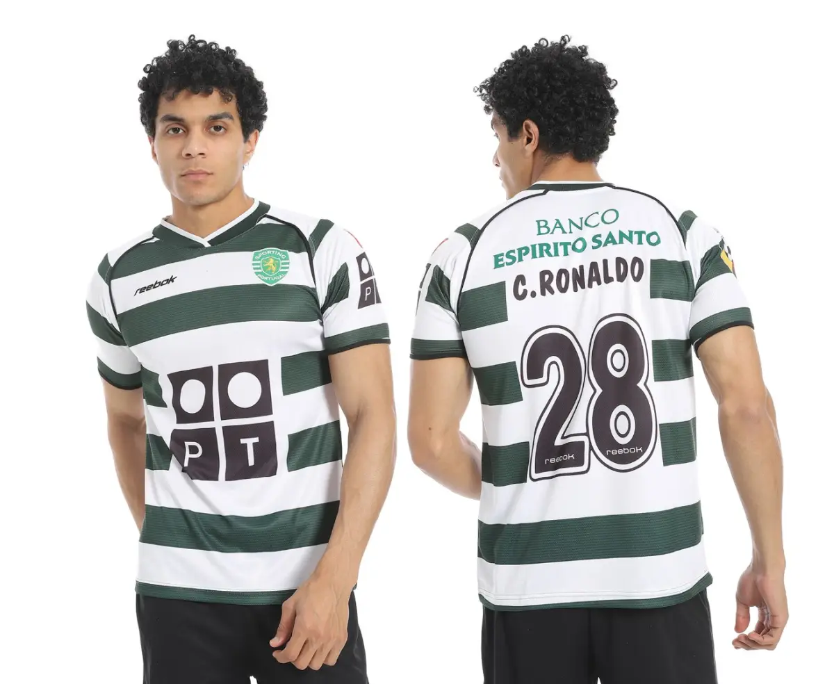 Sporting CP 2002/03 Home Jersey with Ronaldo 28 printing TH-50