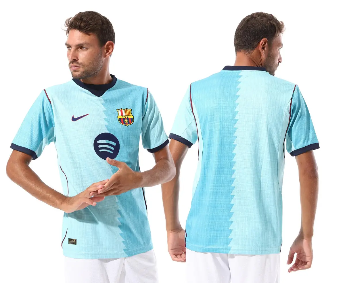 قميص برشلونة الثالث 2026/27 بالشعار المعدل وبشعارات ثري دي TH-129